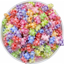 Hedef Bijuteri Pastel Ayı Figür, Ayıcık Şekilli Karışık Pastel Renk Boncuk,takı Yapımı (25GR, ~110 Adet)