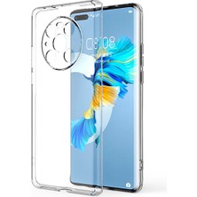 Hesaplı Dünya Huawei Mate 40 Pro Kılıf Renksiz Şeffaf Silikon Kamera Korumalı Kks