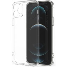 Hesaplı Dünya iPhone 12 Pro Max Kılıf Renksiz Şeffaf Silikon Kamera Korumalı Kks