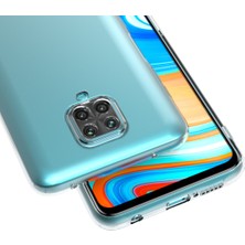 Hesaplı Dünya Xiaomi Redmi Note 9 Pro Kılıf Renksiz Şeffaf Silikon Kamera Korumalı Kks