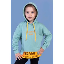 Toontoy Kids Kız Çocuk Kapüşonlu Garni Detaylı Baskılı Sweatshirt