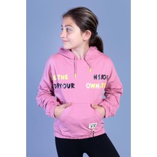 Toontoy Kids Kız Çocuk Kanguru Cepli Baskılı Sweatshirt