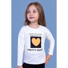 Toontoy Kids Kız Çocuk Pul Işlemeli Baskılı Tişört
