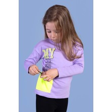 Toontoy Kids Kız Çocuk Cep Detaylı Baskılı Tişört