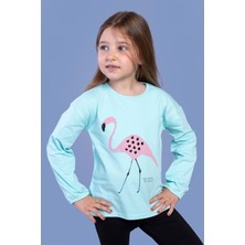 Toontoy Kids Kız Çocuk Flamingo Baskılı Tişört