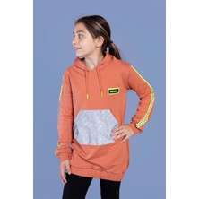 Toontoy Kids Kız Çocuk Kanguru Cepli Reflektör Detaylı Sweatshirt