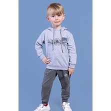 Toontoy Kids Erkek Çocuk Kapüşonlu Baskılı Eşofman Takımı