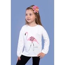 Toontoy Kids Kız Çocuk Flamingo Baskılı Tişört