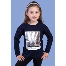 Toontoy Kids Kız Çocuk Varak Baskılı Tişört