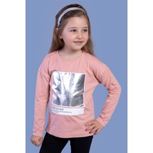 Toontoy Kids Kız Çocuk Varak Baskılı Tişört