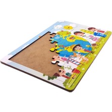 Woody Life Woodylife Dünya ve Gezegenler 35 Parça Puzzle Yapboz Eğitici Çocuk Oyuncak