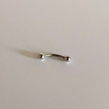Bylin Cerrahi Çelik Muz Piercing Gümüş Rengi - 10 mm