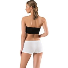 Proslim Kadın Beyaz Kısa Şort Boxer Seamless Dikişsiz Ipeksi Örme  Iz Yapmaz.
