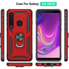 Eabhulie Samsung Galaxy A9 2018 İçin Çift Katmanlı Halkalı Standlı ShockProof Kılıf (Yurt Dışından)