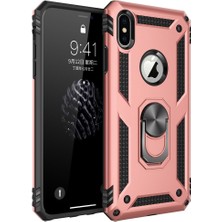 Eabhulie iPhone X / iPhone XS İçin Çift Katmanlı Halkalı Standlı ShockProof Kılıf (Yurt Dışından)