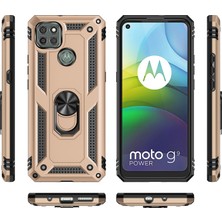 Eabhulie Motorola Moto G9 Power İçin Çift Katmanlı Halkalı Standlı Kılıf (Yurt Dışından)