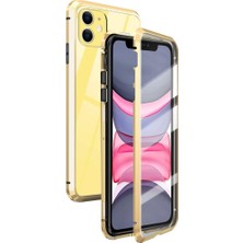 Eabhulie iPhone 11 İçin 360 Derece Tam Koruma Şeffaf Manyetik Metal Bumper Kılıf (Yurt Dışından)