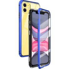 Eabhulie iPhone 11 İçin 360 Derece Tam Koruma Şeffaf Manyetik Metal Bumper Kılıf (Yurt Dışından)