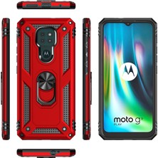 Eabhulie Motorola Moto G9 Play İçin Çift Katmanlı Halkalı Standlı Kılıf (Yurt Dışından)