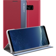 Eabhulie Samsung Galaxy S8 Plus İçin İnce Flip Pu Deri Pencereli Standlı Kılıf (Yurt Dışından)