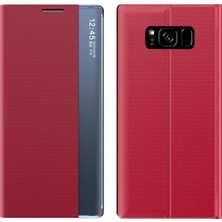 Eabhulie Samsung Galaxy S8 Plus İçin İnce Flip Pu Deri Pencereli Standlı Kılıf (Yurt Dışından)