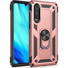 Eabhulie Huawei P30 İçin Çift Katmanlı Halkalı Standlı ShockProof Kılıf (Yurt Dışından)