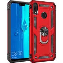 Eabhulie Huawei Y9 2019 İçin Çift Katmanlı Halkalı Standlı ShockProof Kılıf (Yurt Dışından)