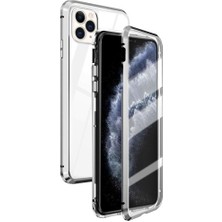 Eabhulie iPhone 11 İçin 360 Derece Tam Koruma Şeffaf Manyetik Metal Bumper Kılıf (Yurt Dışından)