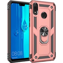 Eabhulie Huawei Y9 2019 İçin Çift Katmanlı Halkalı Standlı ShockProof Kılıf (Yurt Dışından)