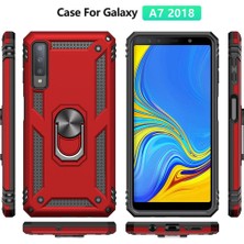 Eabhulie Samsung Galaxy A7 2018 İçin Çift Katmanlı Halkalı Standlı ShockProof Kılıf (Yurt Dışından)