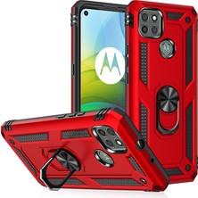 Eabhulie Motorola Moto G9 Power İçin Çift Katmanlı Halkalı Standlı Kılıf (Yurt Dışından)