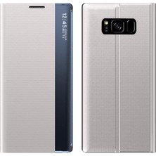 Eabhulie Samsung Galaxy S8 Plus İçin İnce Flip Pu Deri Pencereli Standlı Kılıf (Yurt Dışından)