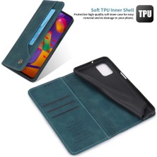 Eabhulie Samsung Galaxy M31S İçin Retro Deri Manyetik ShockProof Tpu Flip Standlı Kılıf (Yurt Dışından)