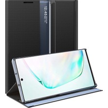 Eabhulie Samsung Galaxy Note 10 Plus / Note 10+ 5G İçin İnce Flip Pu Deri Pencereli Standlı Kılıf (Yurt Dışından)