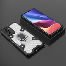 Eabhulie Xiaomi Redmi K40 / K40 Pro İçin Şeffaf Pc Tpu Bumper Antishock Korumalı Halkalı Standlı Kılıf (Yurt Dışından)