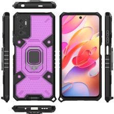 Eabhulie Xiaomi Redmi Note 10 5G İçin Şeffaf Pc Tpu Bumper Antishock Korumalı Halkalı Standlı Kılıf (Yurt Dışından)