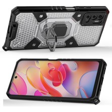 Eabhulie Xiaomi Poco M3 Pro 5G İçin Şeffaf Pc Tpu Bumper Antishock Korumalı Halkalı Standlı Kılıf (Yurt Dışından)