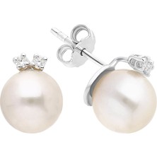 Sirius Pırlanta Taşlı İnci Küpe 0410E0011