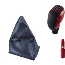 Moda Fiat Tepmra Vites Körüğü ve Kırmızı Spor Vites Topuzu Takım