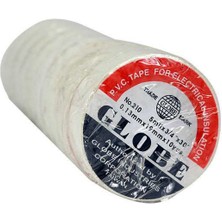 Globe Izole Bant 10 x 19 Beyaz Renkte - Elektrik Izole Bantı - Plastik Bant - Yapıştırıcı Bant -Hsyn-