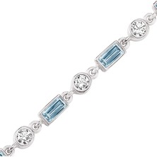 Altın Sepeti Altınsepeti Gümüş Aqua Renk Taş Su Yolu Baget Bileklik