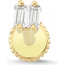 Altın Sepeti Altınsepeti Altın Baget Taşlı Kıkırdak Piercing