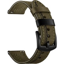 AktarMobile Amazfit Gtr 2e 47 mm Uyumlu Deri Kordon Spor Dikişli Deri Kayış