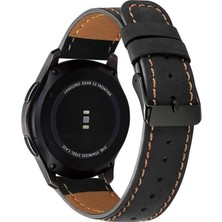 AktarMobile Amazfit Gtr 47 mm Uyumlu Deri Kordon Premium Dikişli Deri Kayış