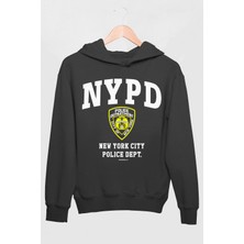 Rock&Roll Nypd Antrasit Kapüşonlu Kalın Erkek Sweatshirt