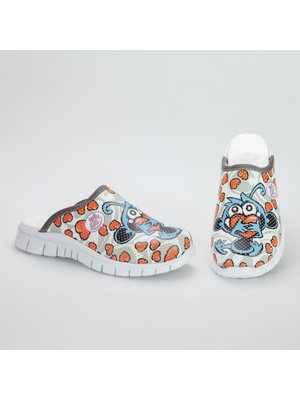 20tasarımterlik Beyaz Kalp Temalı   Ultra Hafif Taban Medikal Sabo Terlik Hemşire Terliği Doktor Terliği Hastane Terliği