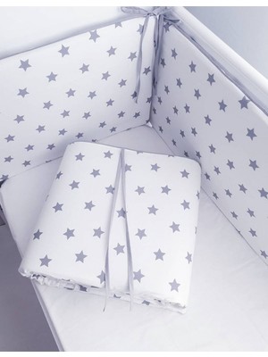 Jaju Baby Gri Tasarım Özel Ölçü Beşik Kenar Koruma ( 4 Kenar )