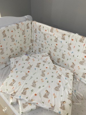 Jaju Baby Tavşan Desenli Beşik Kenar Koruma Özel Ölçü