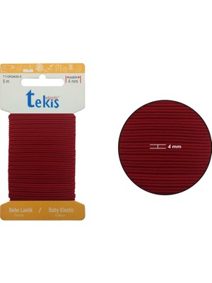Hobizubi 4mm Bordo Bebe Lastik - 5 Metre