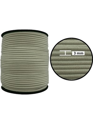 Hobizubi 3 mm Yuvarlak Lastik-50 Metre Bej Yuvarlak Lastik